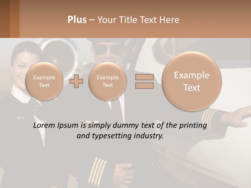 A Man And A Woman Standing In Front Of A Plane PowerPoint Template