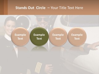 A Man And A Woman Standing In Front Of A Plane PowerPoint Template