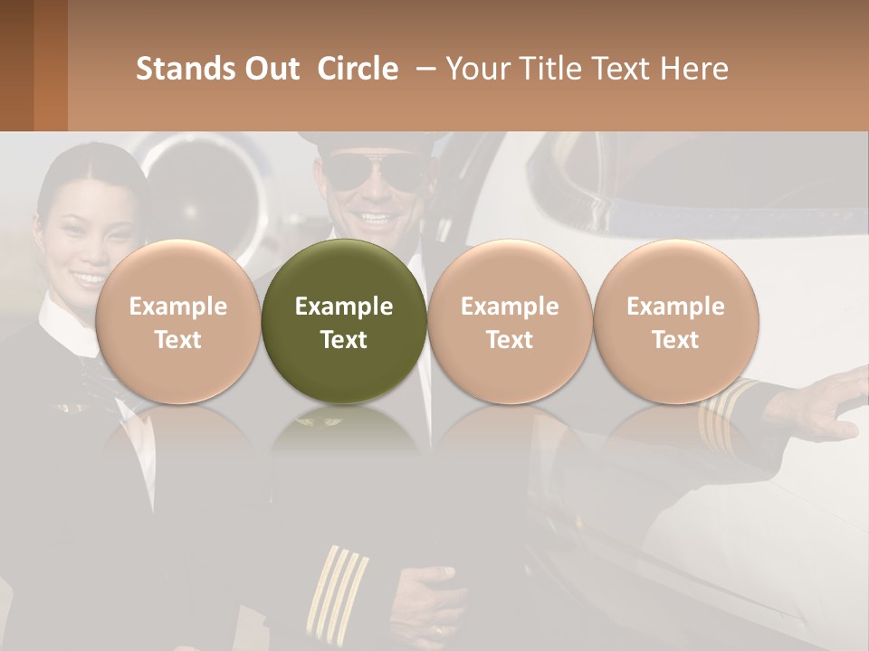 A Man And A Woman Standing In Front Of A Plane PowerPoint Template