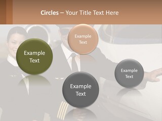 A Man And A Woman Standing In Front Of A Plane PowerPoint Template