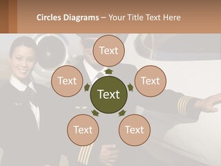 A Man And A Woman Standing In Front Of A Plane PowerPoint Template