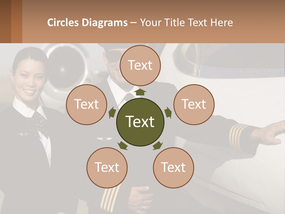 A Man And A Woman Standing In Front Of A Plane PowerPoint Template