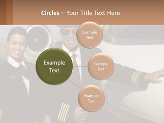 A Man And A Woman Standing In Front Of A Plane PowerPoint Template