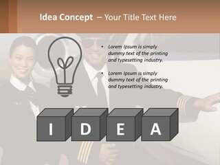 A Man And A Woman Standing In Front Of A Plane PowerPoint Template