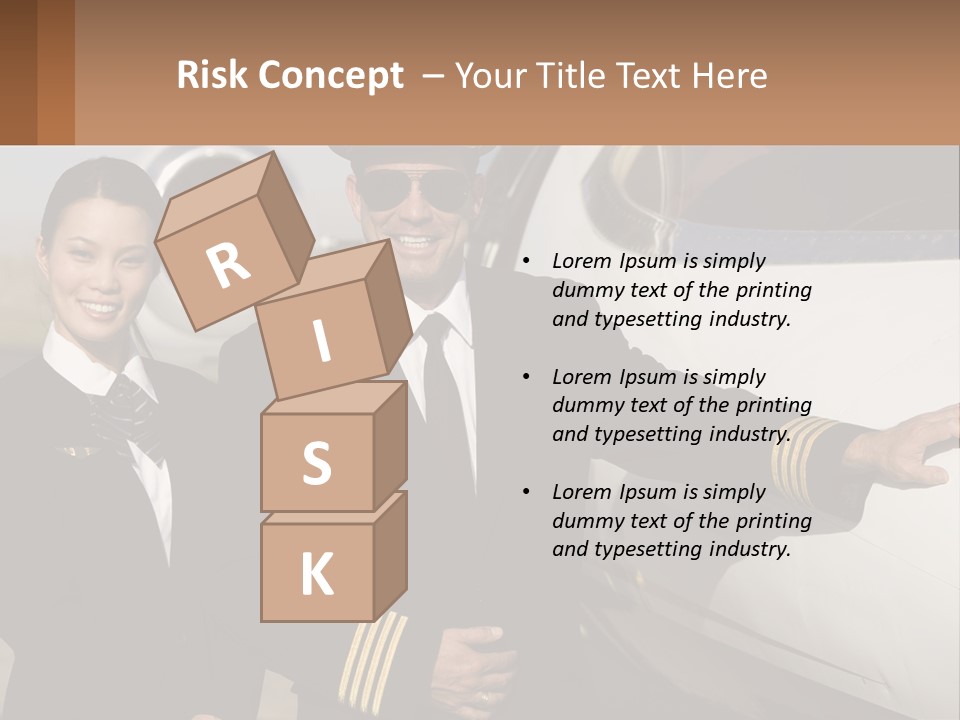 A Man And A Woman Standing In Front Of A Plane PowerPoint Template