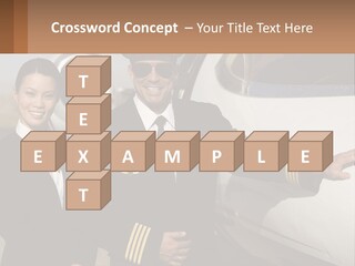 A Man And A Woman Standing In Front Of A Plane PowerPoint Template