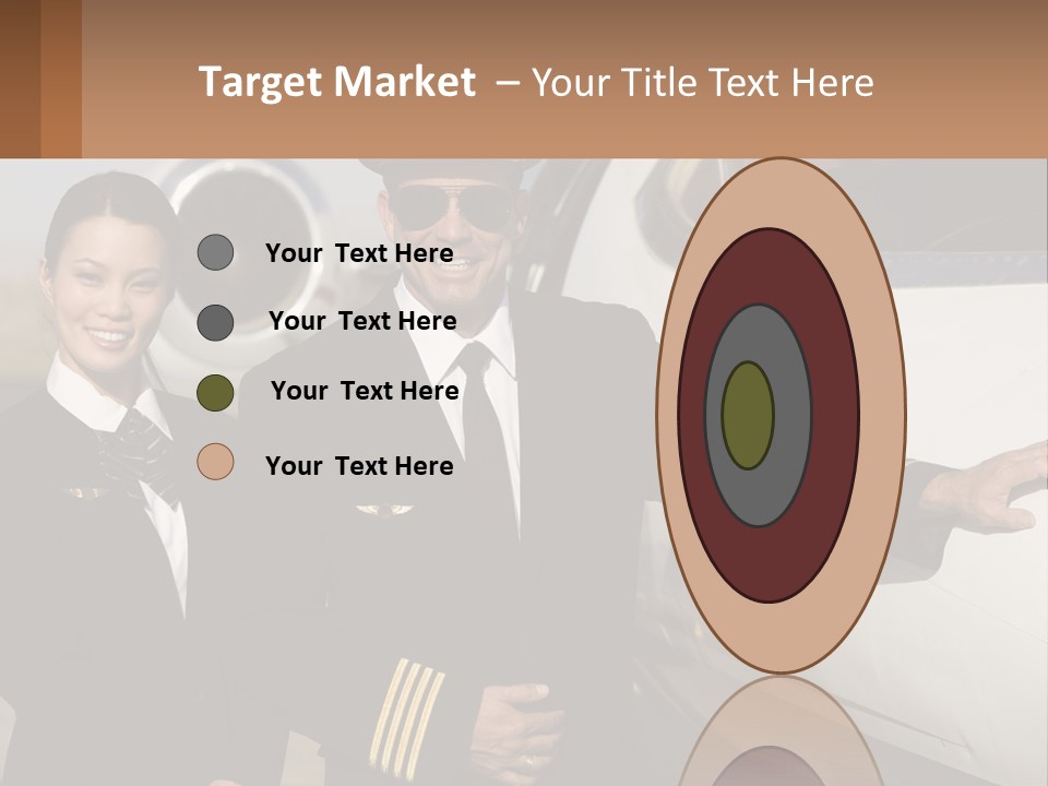 A Man And A Woman Standing In Front Of A Plane PowerPoint Template