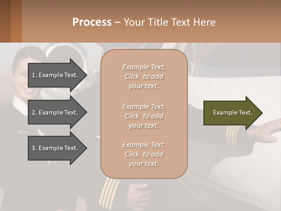 A Man And A Woman Standing In Front Of A Plane PowerPoint Template