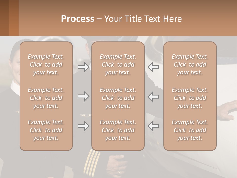 A Man And A Woman Standing In Front Of A Plane PowerPoint Template