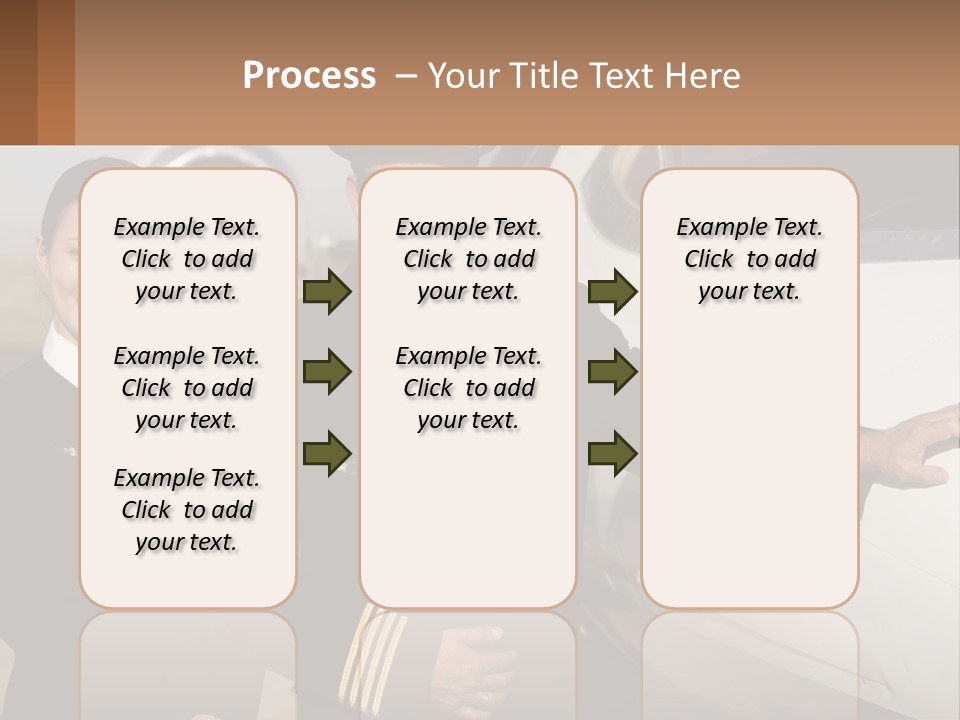 A Man And A Woman Standing In Front Of A Plane PowerPoint Template