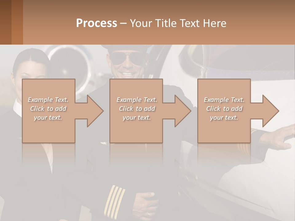 A Man And A Woman Standing In Front Of A Plane PowerPoint Template