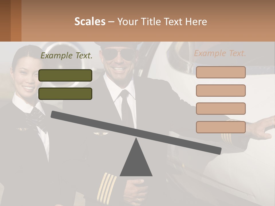 A Man And A Woman Standing In Front Of A Plane PowerPoint Template