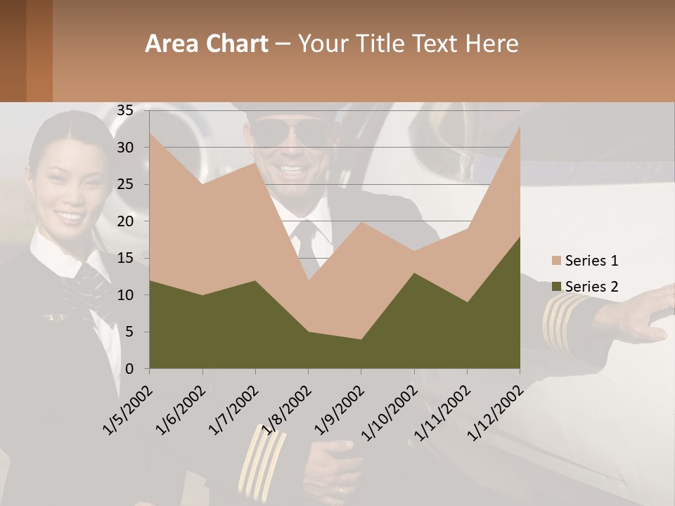 A Man And A Woman Standing In Front Of A Plane PowerPoint Template