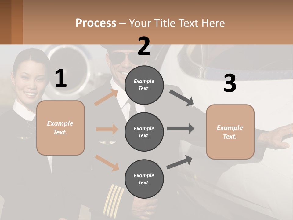 A Man And A Woman Standing In Front Of A Plane PowerPoint Template
