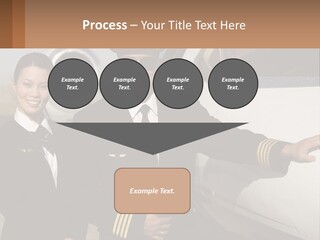 A Man And A Woman Standing In Front Of A Plane PowerPoint Template