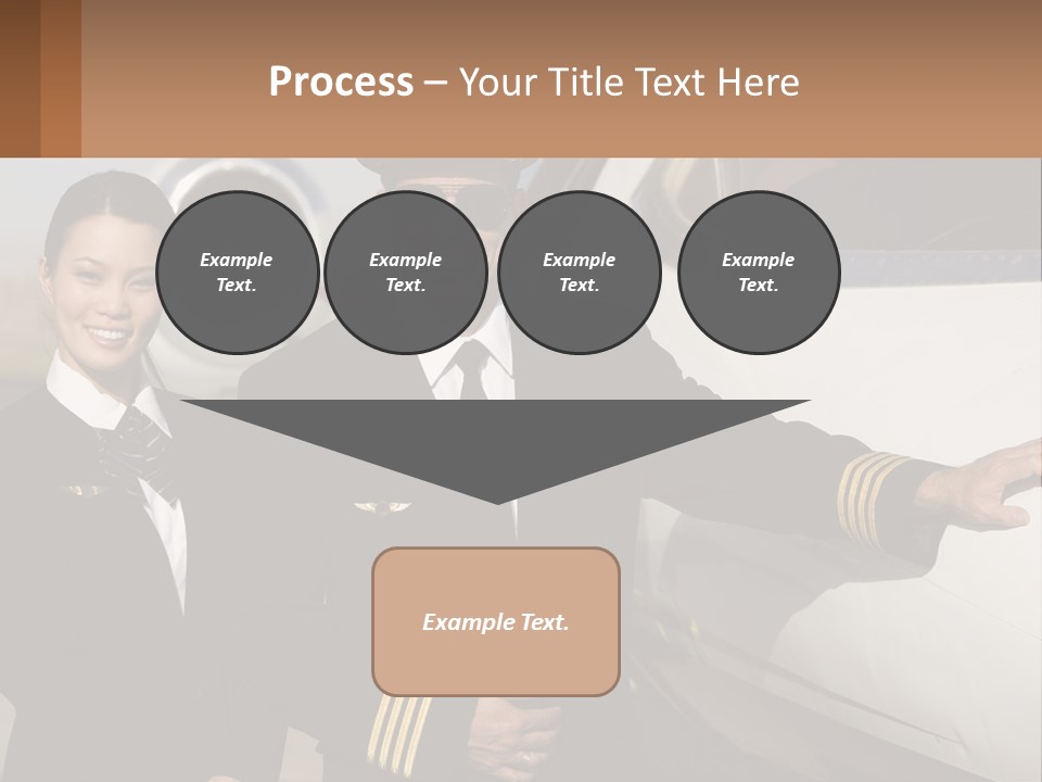 A Man And A Woman Standing In Front Of A Plane PowerPoint Template