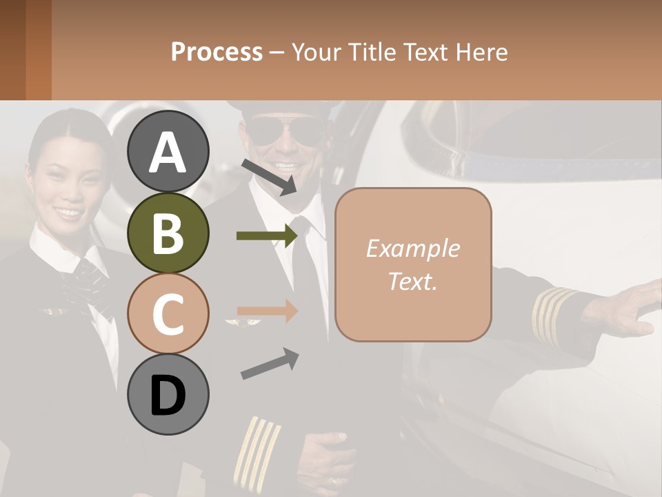 A Man And A Woman Standing In Front Of A Plane PowerPoint Template