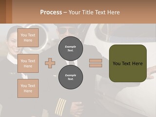 A Man And A Woman Standing In Front Of A Plane PowerPoint Template