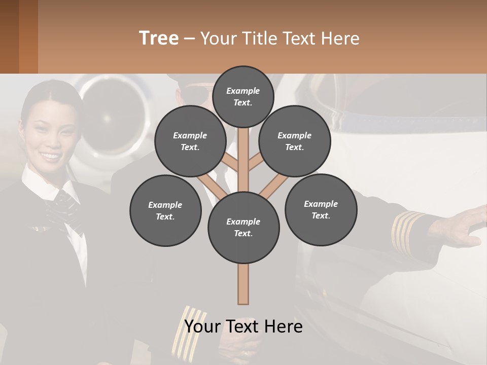 A Man And A Woman Standing In Front Of A Plane PowerPoint Template