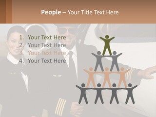 A Man And A Woman Standing In Front Of A Plane PowerPoint Template