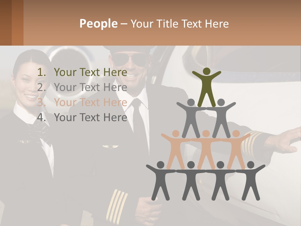 A Man And A Woman Standing In Front Of A Plane PowerPoint Template