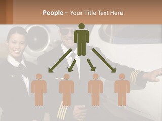 A Man And A Woman Standing In Front Of A Plane PowerPoint Template