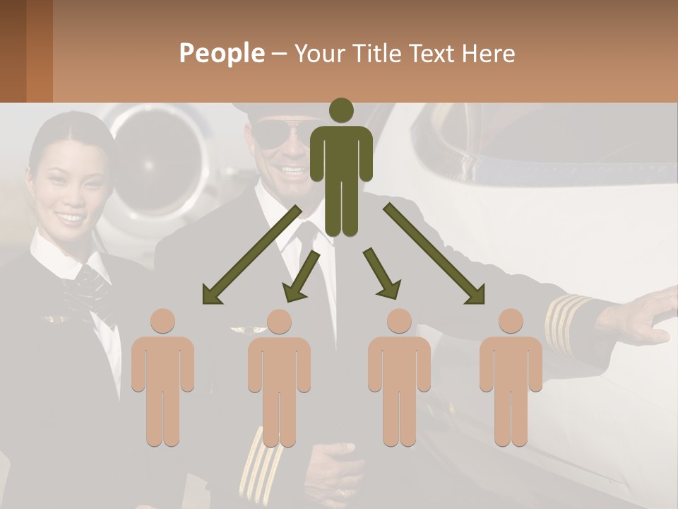 A Man And A Woman Standing In Front Of A Plane PowerPoint Template