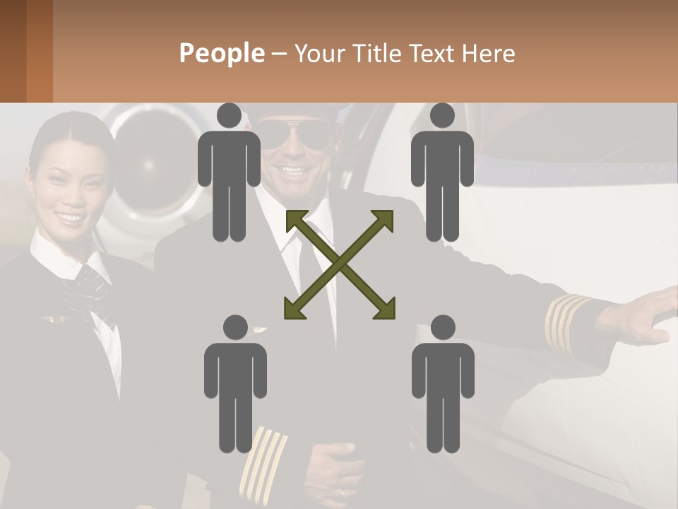 A Man And A Woman Standing In Front Of A Plane PowerPoint Template