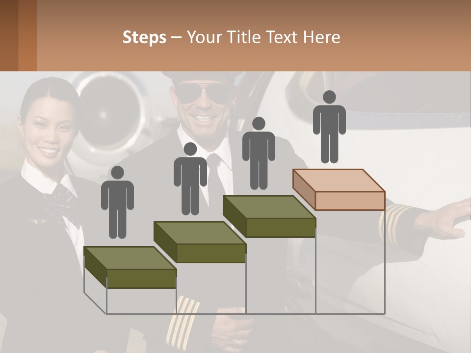 A Man And A Woman Standing In Front Of A Plane PowerPoint Template