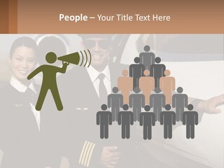 A Man And A Woman Standing In Front Of A Plane PowerPoint Template