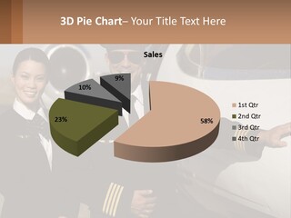 A Man And A Woman Standing In Front Of A Plane PowerPoint Template