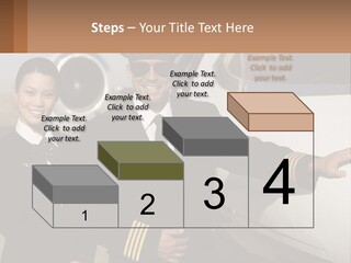 A Man And A Woman Standing In Front Of A Plane PowerPoint Template