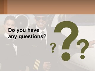 A Man And A Woman Standing In Front Of A Plane PowerPoint Template