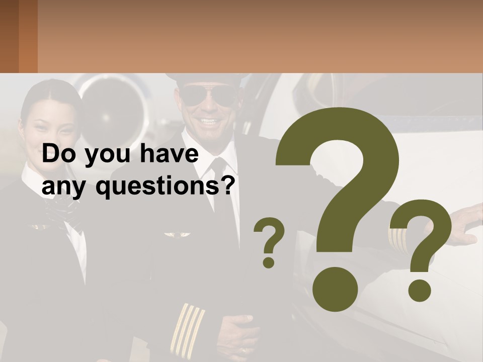 A Man And A Woman Standing In Front Of A Plane PowerPoint Template