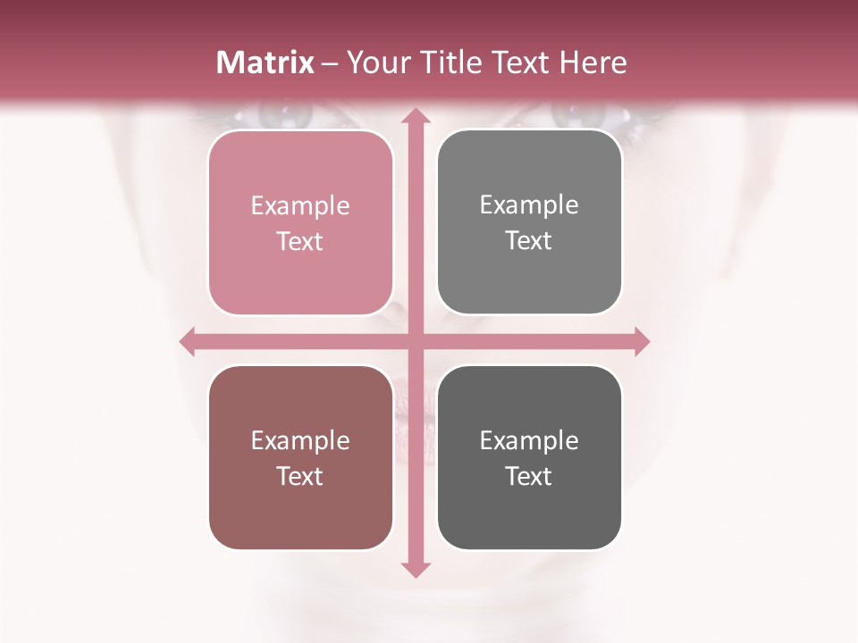 A Woman With Blue Eyes Is Shown In This Powerpoint Presentation PowerPoint Template