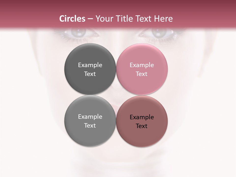A Woman With Blue Eyes Is Shown In This Powerpoint Presentation PowerPoint Template