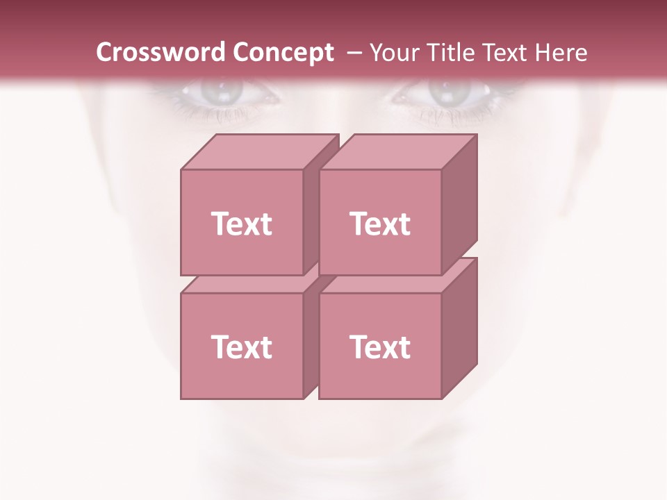 A Woman With Blue Eyes Is Shown In This Powerpoint Presentation PowerPoint Template