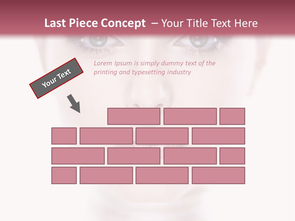 A Woman With Blue Eyes Is Shown In This Powerpoint Presentation PowerPoint Template