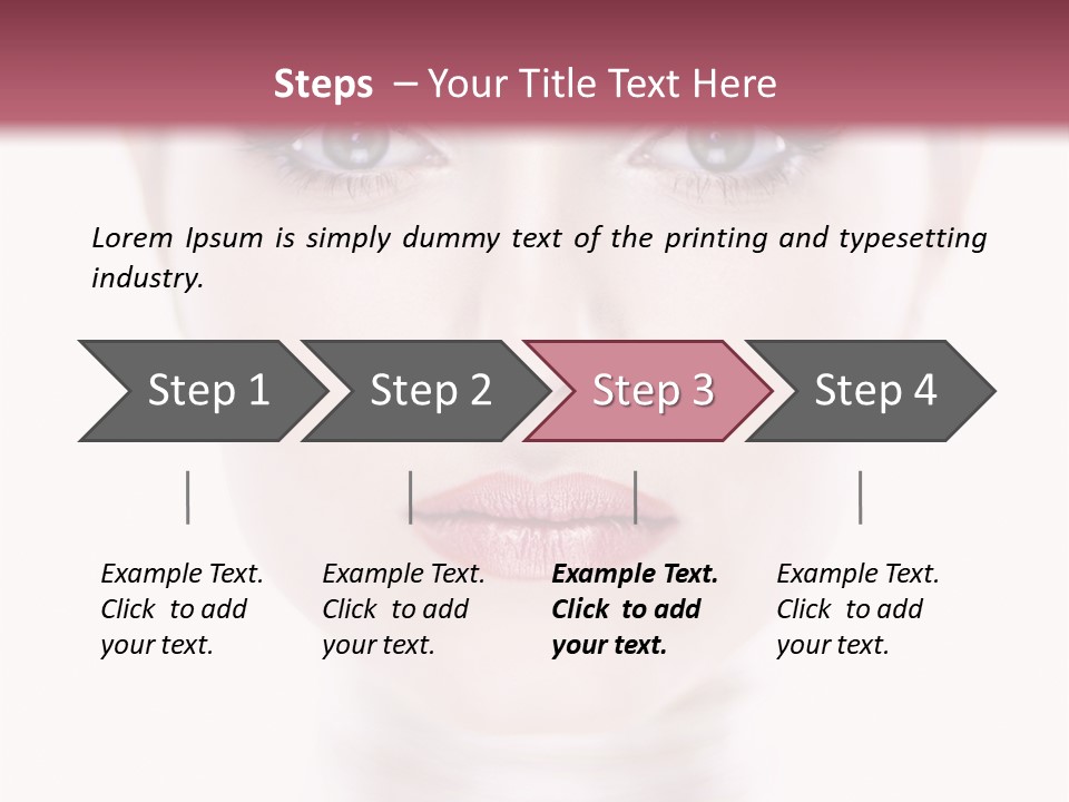 A Woman With Blue Eyes Is Shown In This Powerpoint Presentation PowerPoint Template