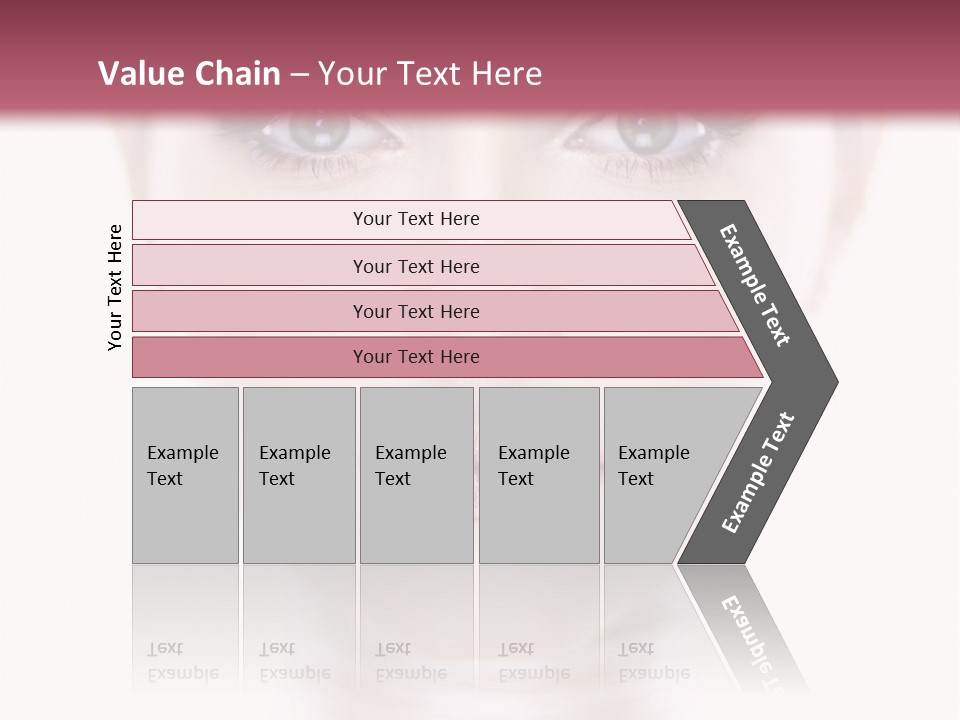 A Woman With Blue Eyes Is Shown In This Powerpoint Presentation PowerPoint Template