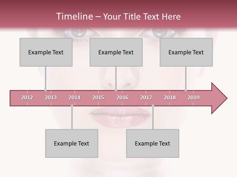 A Woman With Blue Eyes Is Shown In This Powerpoint Presentation PowerPoint Template