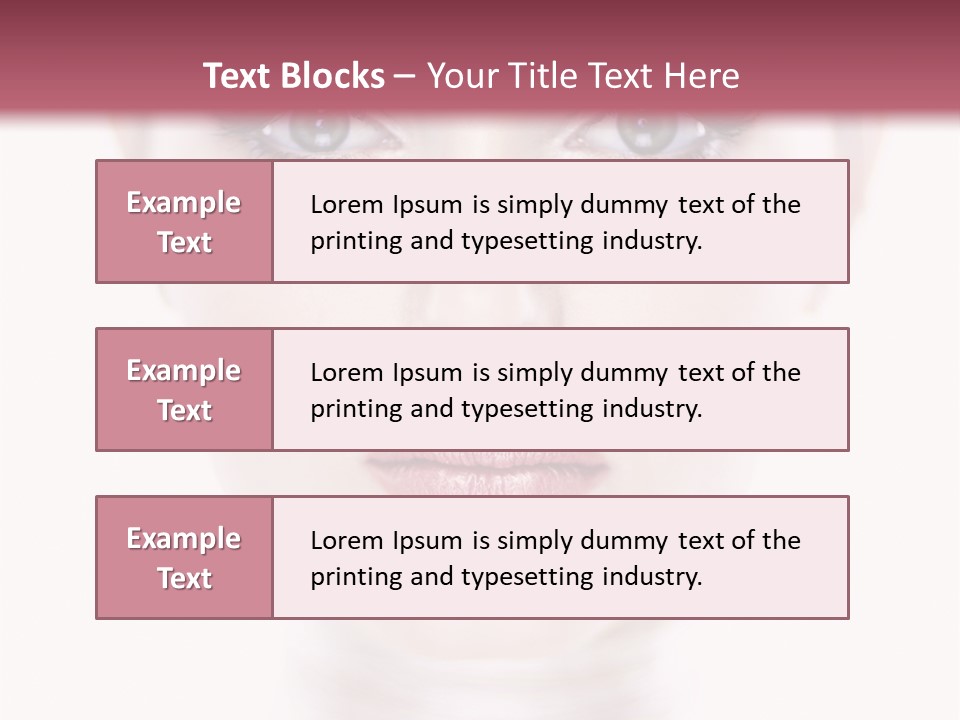 A Woman With Blue Eyes Is Shown In This Powerpoint Presentation PowerPoint Template