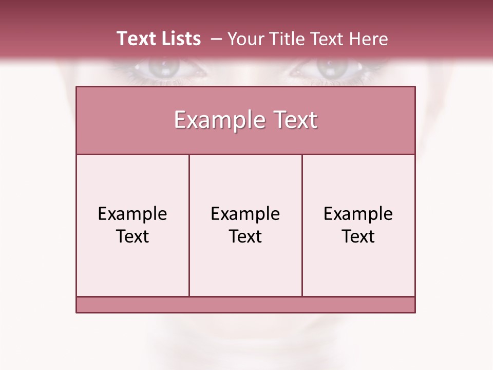 A Woman With Blue Eyes Is Shown In This Powerpoint Presentation PowerPoint Template