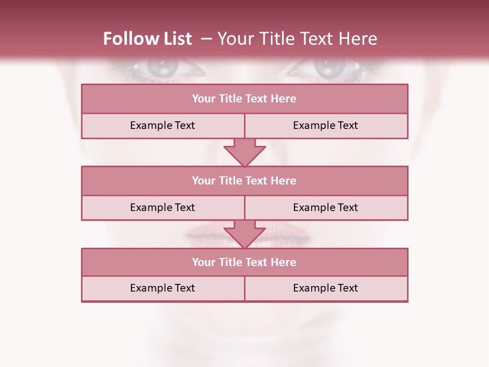 A Woman With Blue Eyes Is Shown In This Powerpoint Presentation PowerPoint Template