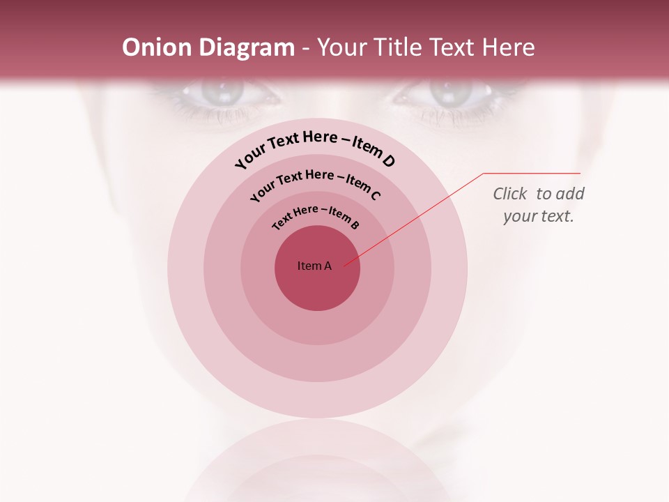 A Woman With Blue Eyes Is Shown In This Powerpoint Presentation PowerPoint Template