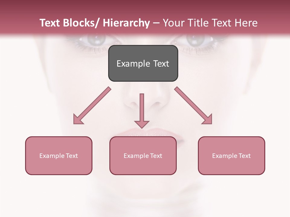 A Woman With Blue Eyes Is Shown In This Powerpoint Presentation PowerPoint Template