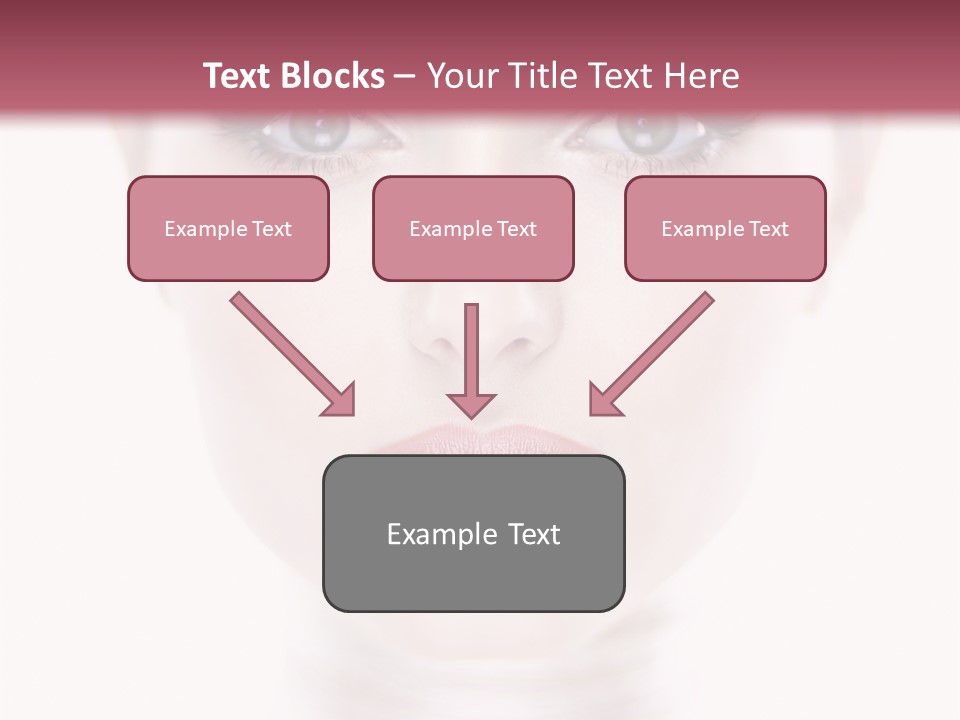 A Woman With Blue Eyes Is Shown In This Powerpoint Presentation PowerPoint Template