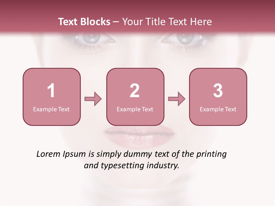 A Woman With Blue Eyes Is Shown In This Powerpoint Presentation PowerPoint Template