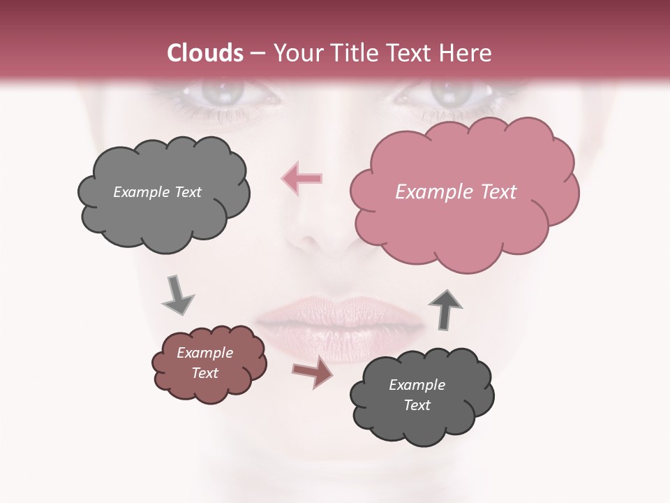 A Woman With Blue Eyes Is Shown In This Powerpoint Presentation PowerPoint Template