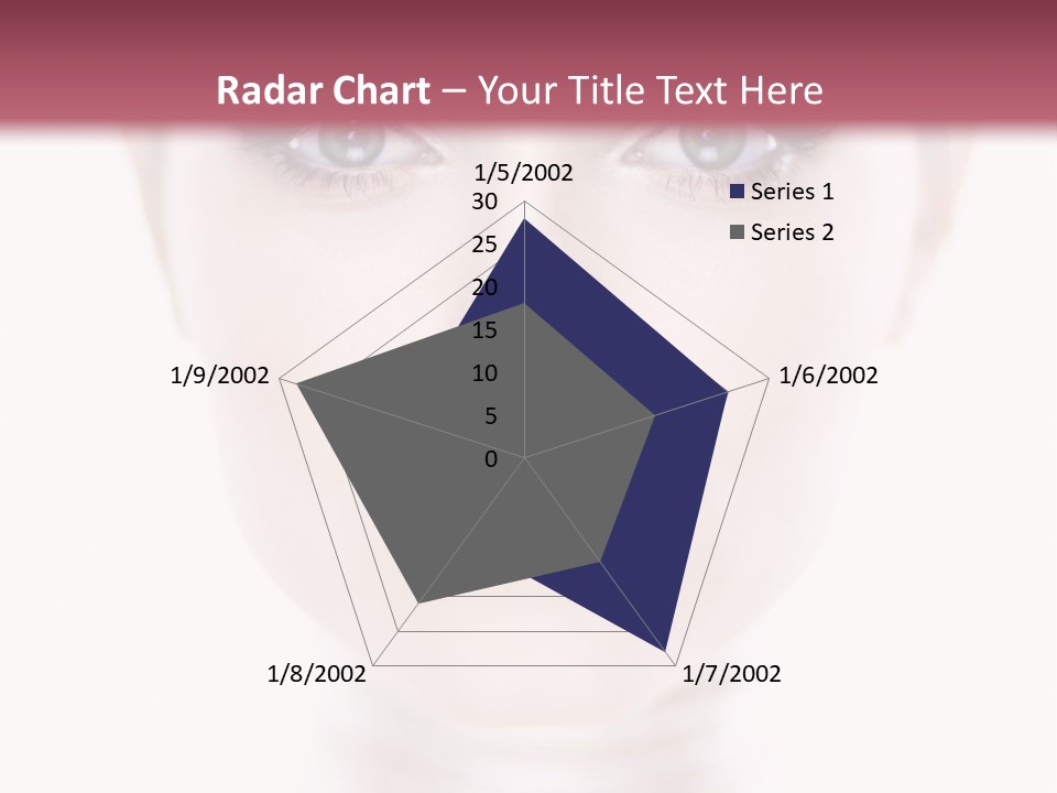 A Woman With Blue Eyes Is Shown In This Powerpoint Presentation PowerPoint Template